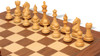 Fierce Knight Staunton Chess Set - Golden Rosewood & Boxwood Pieces - Walnut Deluxe Chess Board & Box - 3" King
