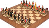 Battle of Waterloo Theme Chess Set with Walnut & Maple Deluxe Board