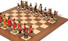 Battle of Waterloo Theme Chess Set with Walnut & Maple Deluxe Board