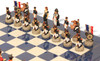 Battle of Waterloo Theme Chess Set with High Gloss Blue & Erable Deluxe Board