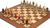 Greece vs Rome Theme Chess Set with Walnut & Maple Deluxe Board