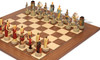 Greece vs Rome Theme Chess Set with Walnut & Maple Deluxe Board