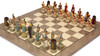 Greece vs Rome Theme Chess Set with High Gloss Gray & Erable Deluxe Board