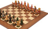 The Story of Camelot Theme Chess Set with Walnut & Maple Deluxe  Board