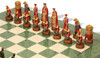 The Story of Camelot Theme Chess Set with Green & Erable High Gloss Deluxe Chess Board