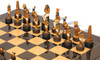 Ancient Egypt Theme Chess Set with Black & Ash Burl High Gloss Deluxe Chess Board