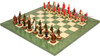 English & Scottish Theme Chess Set with Green & Erable High Gloss Deluxe Chess Board