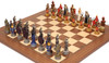 Legend of King Arthur Theme Chess Set with Walnut & Maple Deluxe Board