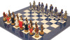 Legend of King Arthur Theme Chess Set with Blue & Erable High Gloss Deluxe Board