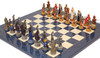 Legend of King Arthur Theme Chess Set with Blue & Erable High Gloss Deluxe Board