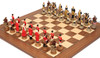 American Revolutionary Theme Chess Set with Walnut & Maple Deluxe Board