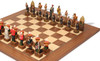 British & Zulu Theme Chess Set with Walnut & Maple Deluxe Chess Board