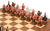 British & Zulu Theme Chess Set with Walnut & Maple Deluxe Chess Board