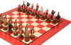 British & Zulu Theme Chess Set with Red & Erable High Gloss Deluxe Board