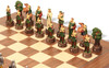 Robin Hood Theme Chess Set with Walnut & Maple Deluxe Board