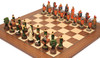 Robin Hood Theme Chess Set with Walnut & Maple Deluxe Board