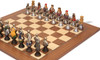 Medieval Bust Theme Chess Set with Walnut & Maple Deluxe Board