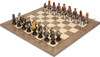 Medieval Bust Theme Chess Set with Gray & Erable High Gloss Deluxe Board