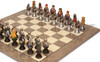 Medieval Bust Theme Chess Set with Gray & Erable High Gloss Deluxe Board