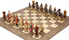 The Crusades Theme Chess Set with Gray & Erable High Gloss Deluxe Board