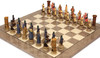 The Crusades Theme Chess Set with Gray & Erable High Gloss Deluxe Board