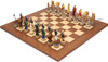 Battle of Troy Theme Chess Set with Walnut & Maple Deluxe Board