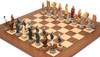 Battle of Troy Theme Chess Set with Walnut & Maple Deluxe Board