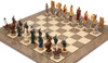 Battle of Troy Theme Chess Set with Gray & Erable High Gloss Deluxe Board