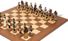 Napoleon vs Russia Theme Chess Set with Walnut & Maple Deluxe Board