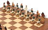 Napoleon vs Russia Theme Chess Set with Walnut & Maple Deluxe Board