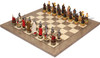 Mongolians vs Russians Theme Chess Set with Gray & Erable High Gloss Deluxe Board