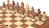 Rome vs Egypt Theme Chess Set with Walnut & Maple Deluxe  Board