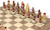 Rome vs Egypt Theme Chess Set with Gray & Erable High Gloss Deluxe  Board