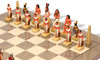 Rome vs Egypt Theme Chess Set with Gray & Erable High Gloss Deluxe  Board