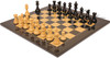 Parker Staunton Chess Set Ebonized & Boxwood Pieces with Black Ash Burl Board & Box - 3.25" King