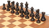 Parker Staunton Chess Set Ebonized & Boxwood Pieces with Walnut & Maple Deluxe Board- 3.25" King