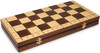 Large Kings with Brass Inlay Traditional Folding Chess Set - Brown