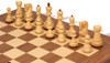 Zagreb Series Chess Set Golden Rosewood & Boxwood Pieces with Walnut & Maple Deluxe Board & Box - 3.25" King