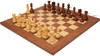 Zagreb Series Chess Set Golden Rosewood & Boxwood Pieces with Walnut & Maple Deluxe Board & Box - 3.25" King