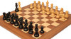 Close-up of 3.25" King from German Knight Staunton Chess Set with ebonized and boxwood pieces.


