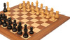 German Knight Staunton Chess Set Ebonized & Boxwood Pieces with Walnut & Maple Deluxe Board - 3.25" King
