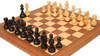 French Lardy Staunton Chess Set Ebonized & Boxwood Pieces with Walnut and Maple Deluxe Board - 3.25" King