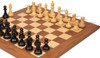 Reykjavik Series Chess Set Ebonized & Boxwood Pieces with Walnut & Maple Deluxe Board - 3.75" King