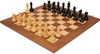 Reykjavik Series Chess Set Ebonized & Boxwood Pieces with Walnut & Maple Deluxe Board - 3.75" King