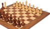 Reykjavik Series Chess Set Golden Rosewood & Boxwood Pieces with Walnut & Maple Deluxe Board - 3.75" King