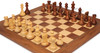 Reykjavik Series Chess Set Golden Rosewood & Boxwood Pieces with Walnut & Maple Deluxe Board & Box - 3.75" King