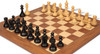 Reykjavik Series Chess Set Ebony & Boxwood Pieces with Walnut & Maple Deluxe Board - 3.75" King