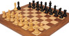 Reykjavik Series Chess Set Ebony & Boxwood Pieces with Walnut & Maple Deluxe Board - 3.75" King