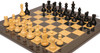 Reykjavik Series Chess Set Ebonized & Boxwood Pieces with Black & Ash Burl Board & Box - 3.75" King