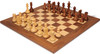 Reykjavik Series Chess Set Golden Rosewood & Boxwood Pieces with Walnut & Maple Deluxe Board - 3.25" King